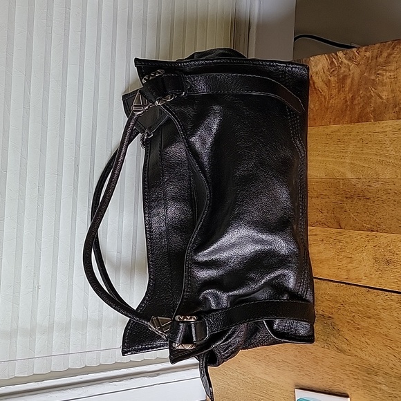 New without tags Burberry check chain satchel black leather - Picture 5 of 7